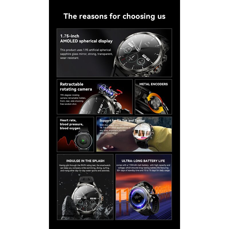 H19 Smart Watch Manufacturer - 4G Sim Card AMOLED