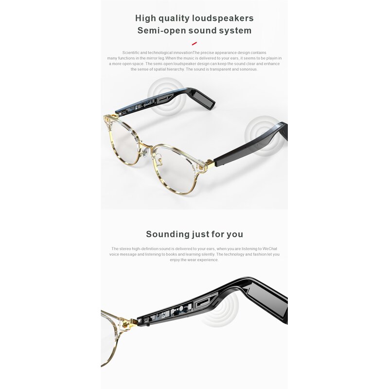 Smart Glasses Supplier - Bluetooth AI Smart Glasses Black Technology