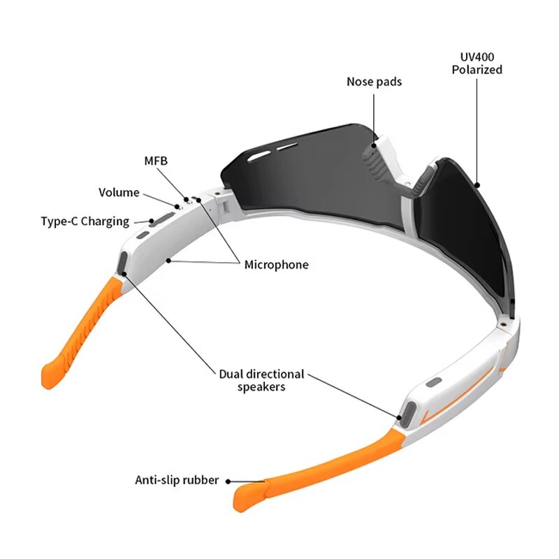 Smart Glasses Supplier - Men's Cycling Sunglasses with Music PC