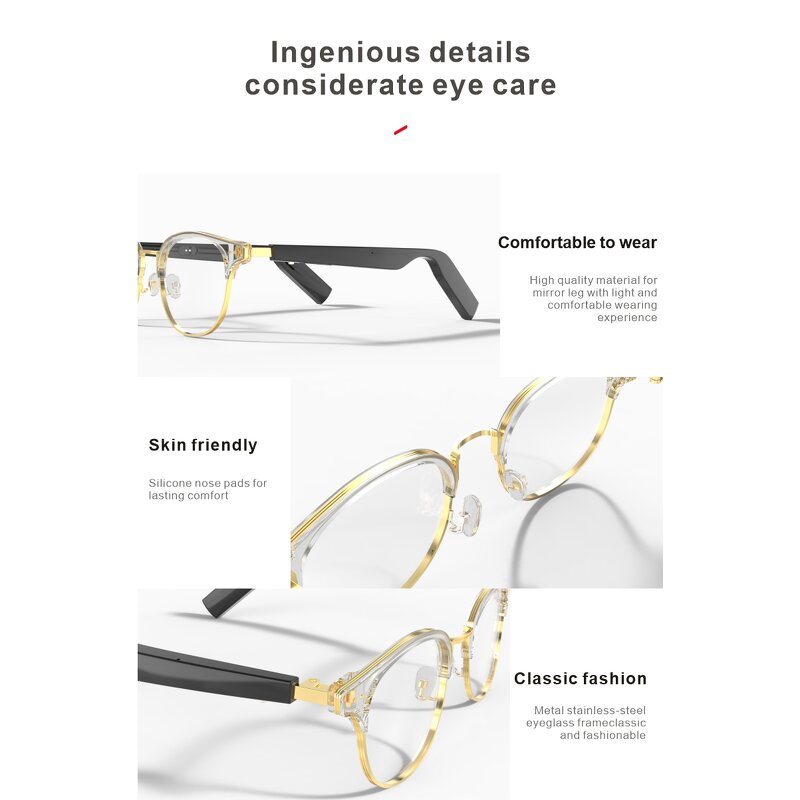 Smart Glasses Supplier - Bluetooth AI Smart Glasses Black Technology