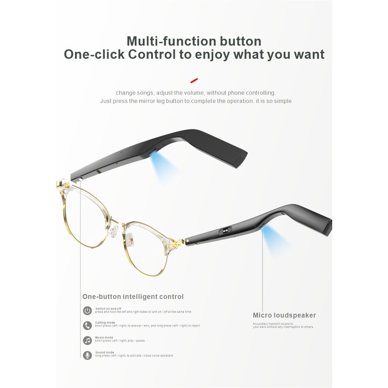 Smart Glasses Manufacturer - 2024 Bluetooth Wireless Audio Glasses