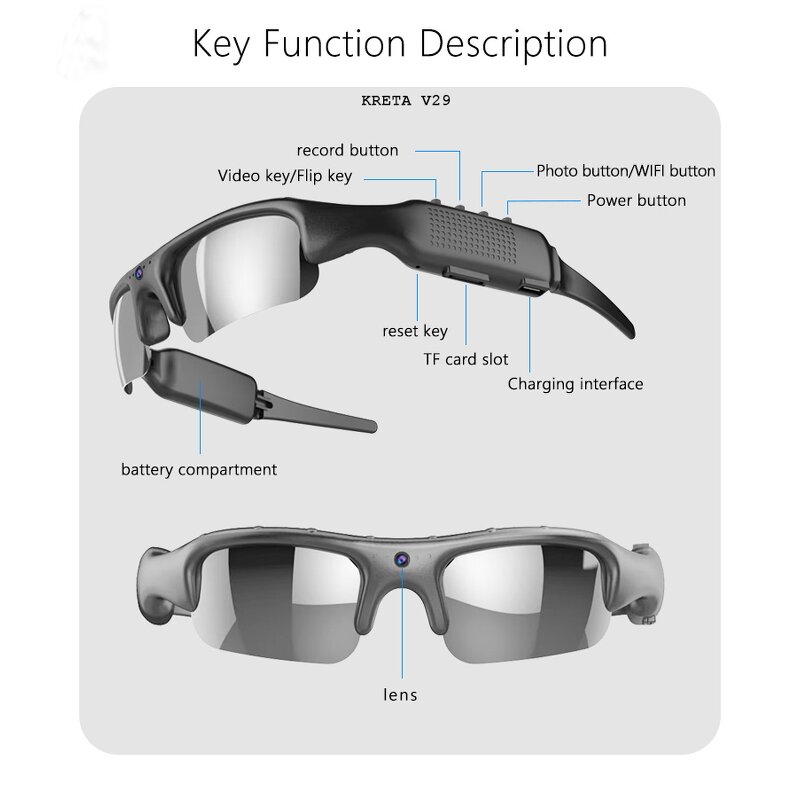 Smart Glasses Manufacturer - G5 Smart Glasses 8MP Video Audio Camera