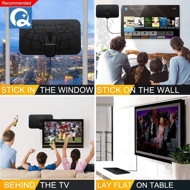 TV Antenna Supplier - 50-mile Indoor Flat-screen Signal Amplifier