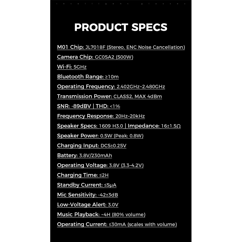 Smart Glasses Manufacturer - 8MP Camera Anti-Shake WiFi ChatGPT