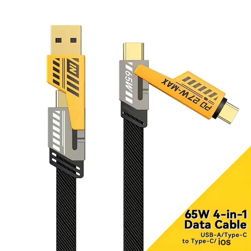 Data Cable Manufacturer - Nylon Braided 65W 4 in 1 Fast