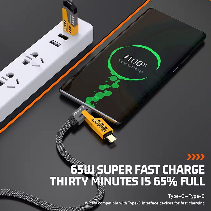 Data Cable Manufacturer - Nylon Braided 65W 4 in 1 Fast