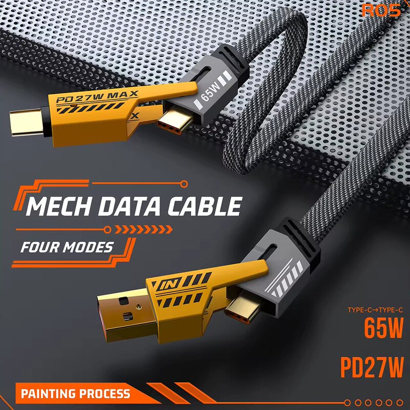 Data Cable Manufacturer - Nylon Braided 65W 4 in 1 Fast
