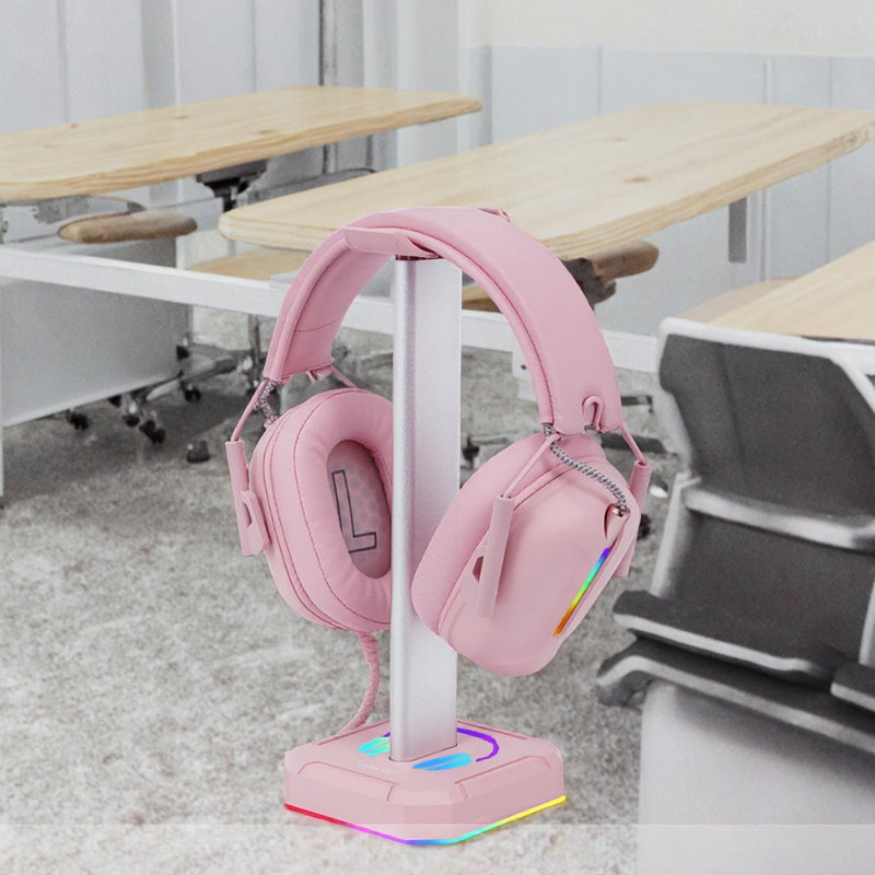 Headphone Stand Manufacturer - RGB Gamer Hanger with Hub Mounts
