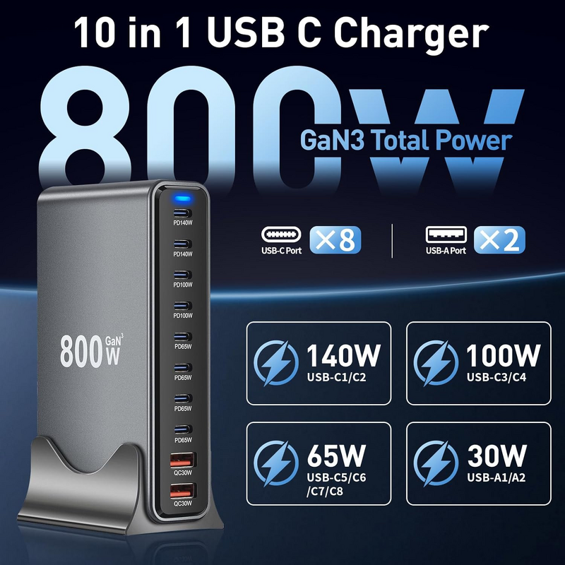 Charging Station Supplier - 800W Portable Multi Port Fast