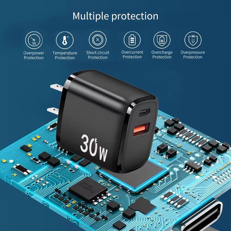 Fast Charger Manufacturer - PD 30W 20W Gan Multi USB Type C