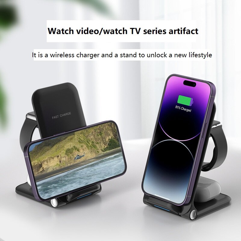 Wireless Charger Manufacturer - 3-in-1 Fast Charging Stand 15W