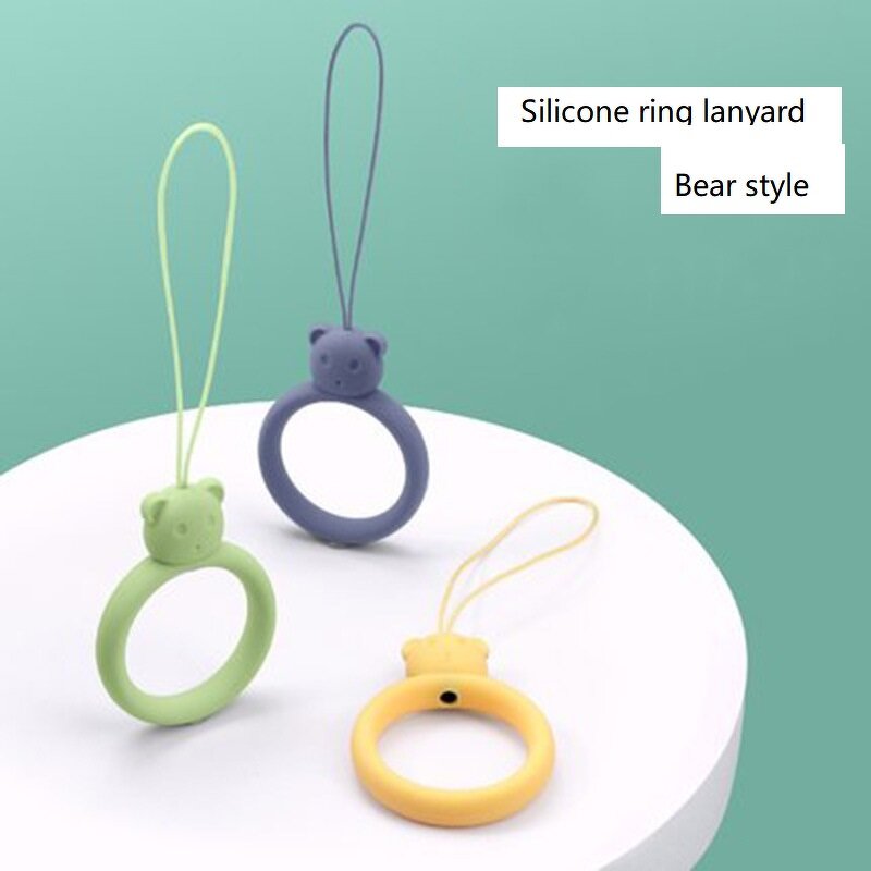Mobile Phone Lanyard Manufacturer - Bear Silicone Ring Rope