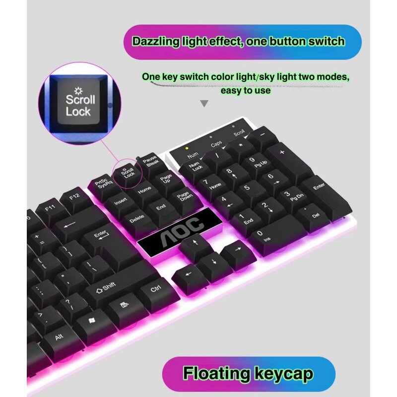 Keyboard Mouse Set Manufacturer - KM100 Wired USB Luminous