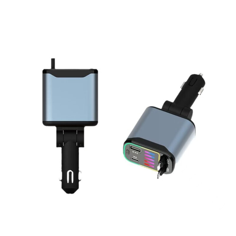 Car Charger Manufacturer - 120W Retractable Cable Flash