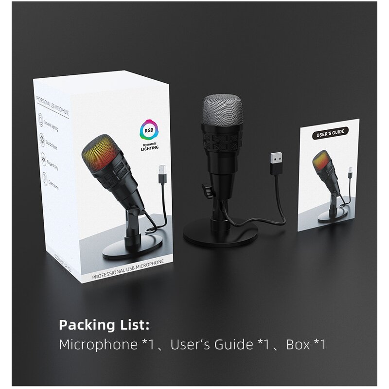 Gaming Microphone Manufacturer - V3Pro Noise Cancelling RGB