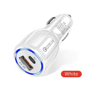 Car Charger Manufacturer - Dual Port QC3.0+PD Quick Charge