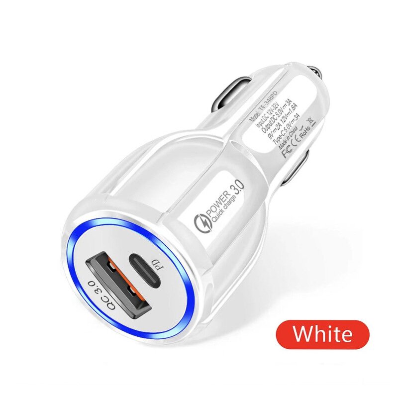 Car Charger Manufacturer - Dual Port QC3.0+PD Quick Charge