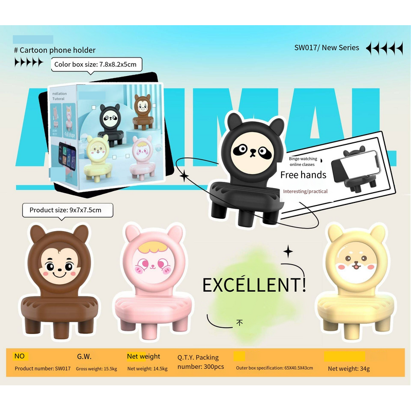 Mobile Phone Holder Manufacturer - Cartoon Animal Chair Desktop