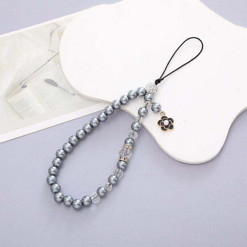 Mobile Phone Chain Manufacturer - Flower Pendant Beaded Lanyard
