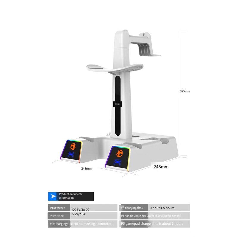 PS5 VR2 Charging Stand Manufacturer - RGB Light Magnetic Base