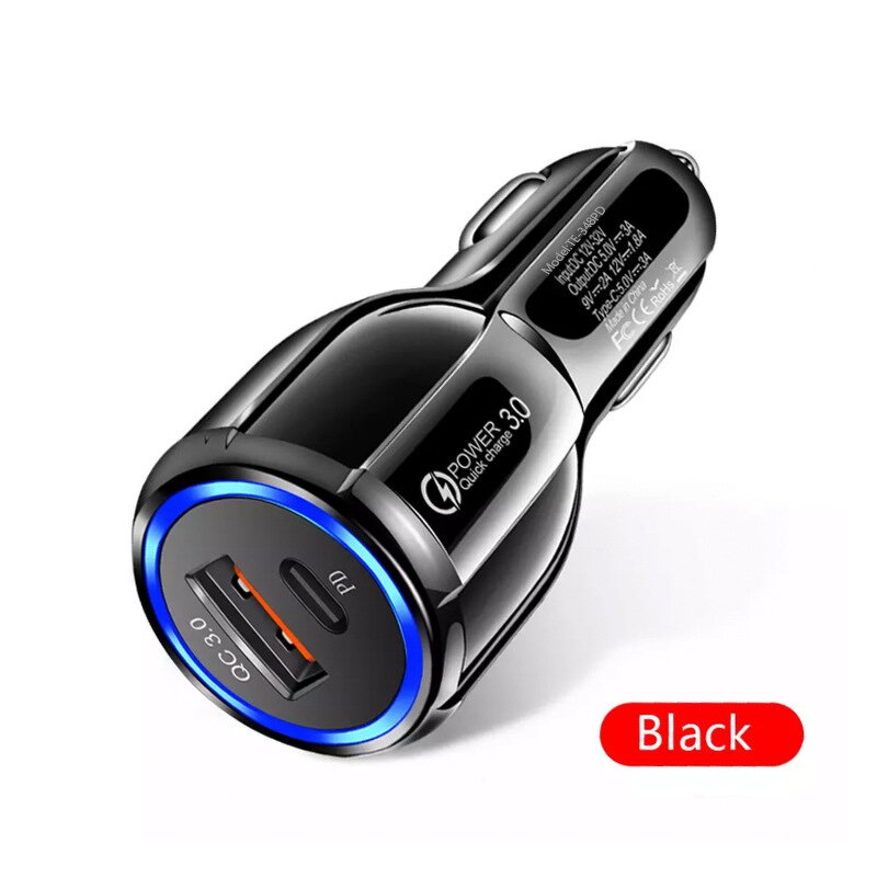 Car Charger Manufacturer - Dual Port QC3.0+PD Quick Charge