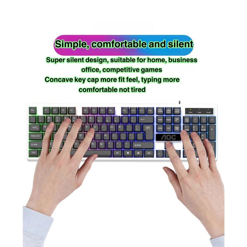 Keyboard Mouse Set Manufacturer - KM100 Wired USB Luminous