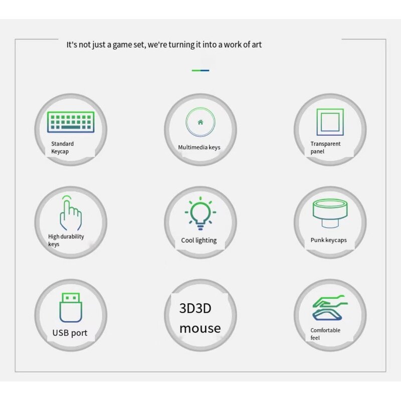 Keyboard Mouse Set Manufacturer - GTX300 Punk Round Keycap