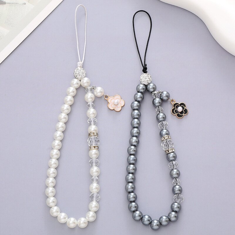 Mobile Phone Chain Manufacturer - Flower Pendant Beaded Lanyard