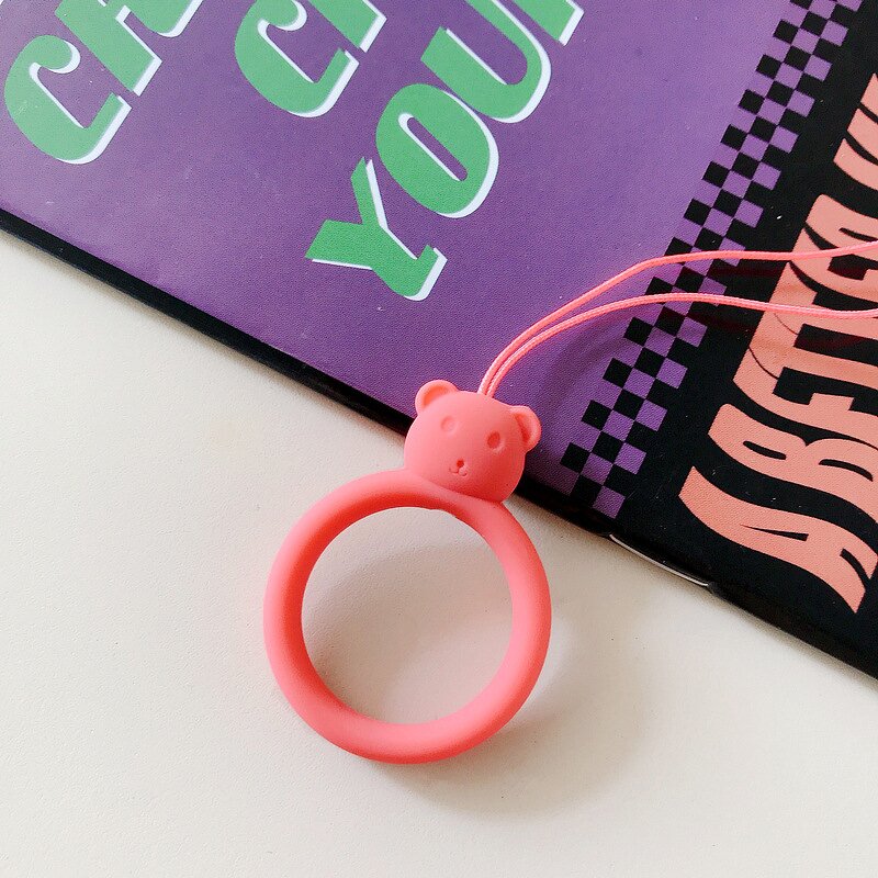 Mobile Phone Lanyard Manufacturer - Bear Silicone Ring Rope