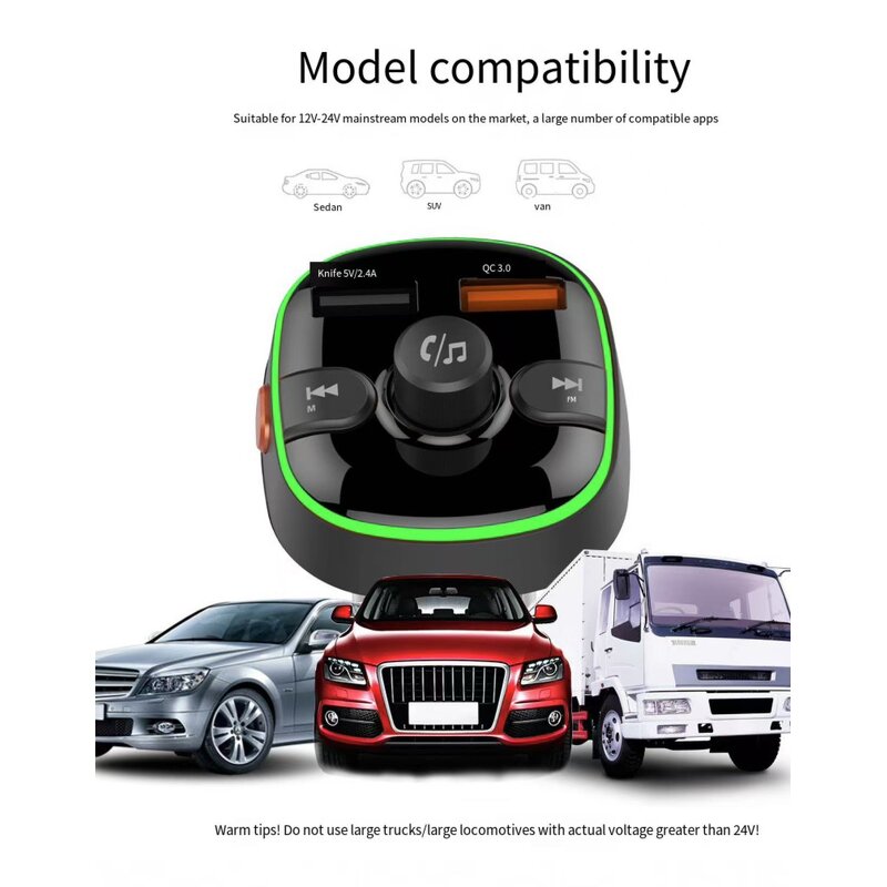 FM Transmitter Manufacturer - QC3.0 Fast Charge MP3 Player