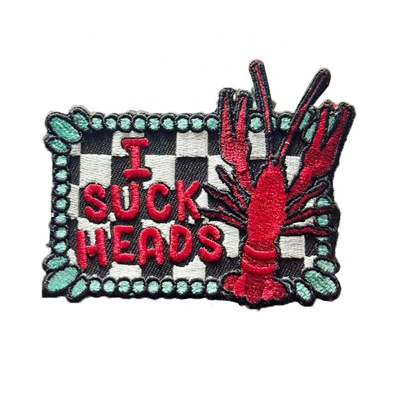 Chenille Twill Patch Supplier - Checkered Crawfish Mardi Gras