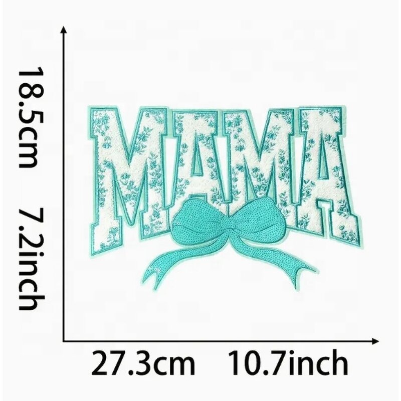 Chenille Sequin Patch Manufacturer - MAMA Blue Floral Design