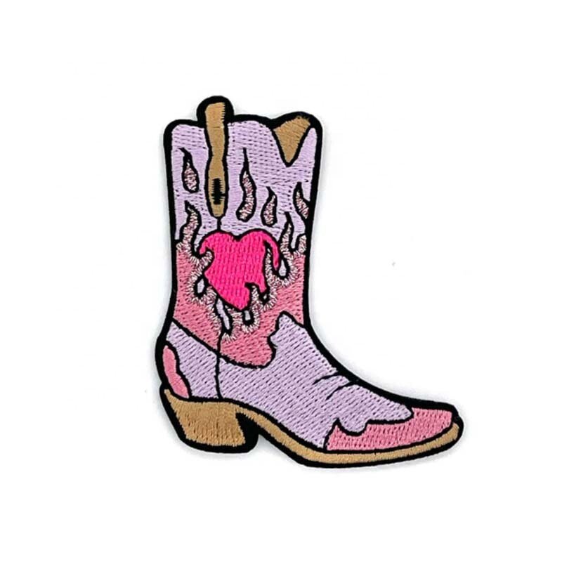 Embroidered Patch Supplier - Valentine's Day Pink Western Boots