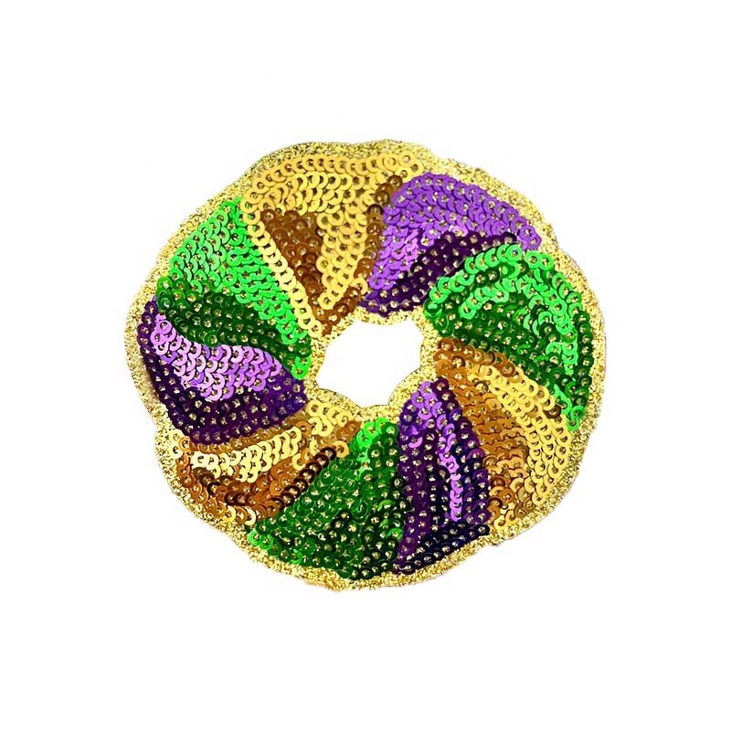 Chenille Twill Patch Supplier - Checkered Crawfish Mardi Gras