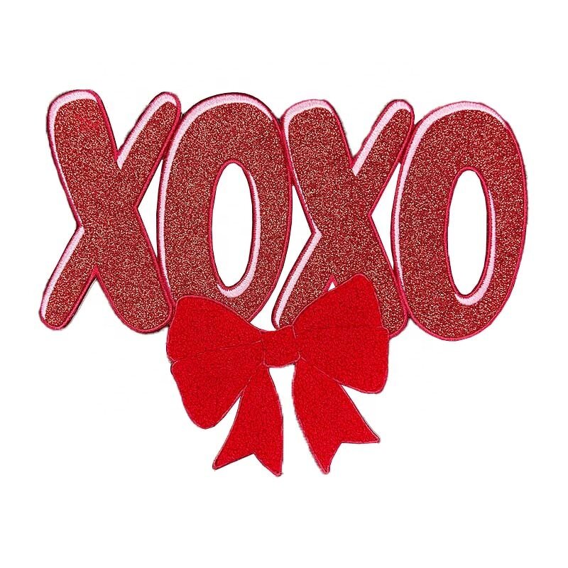 Glitter Patch Supplier - Big Red Valentine's XOXO Chenille