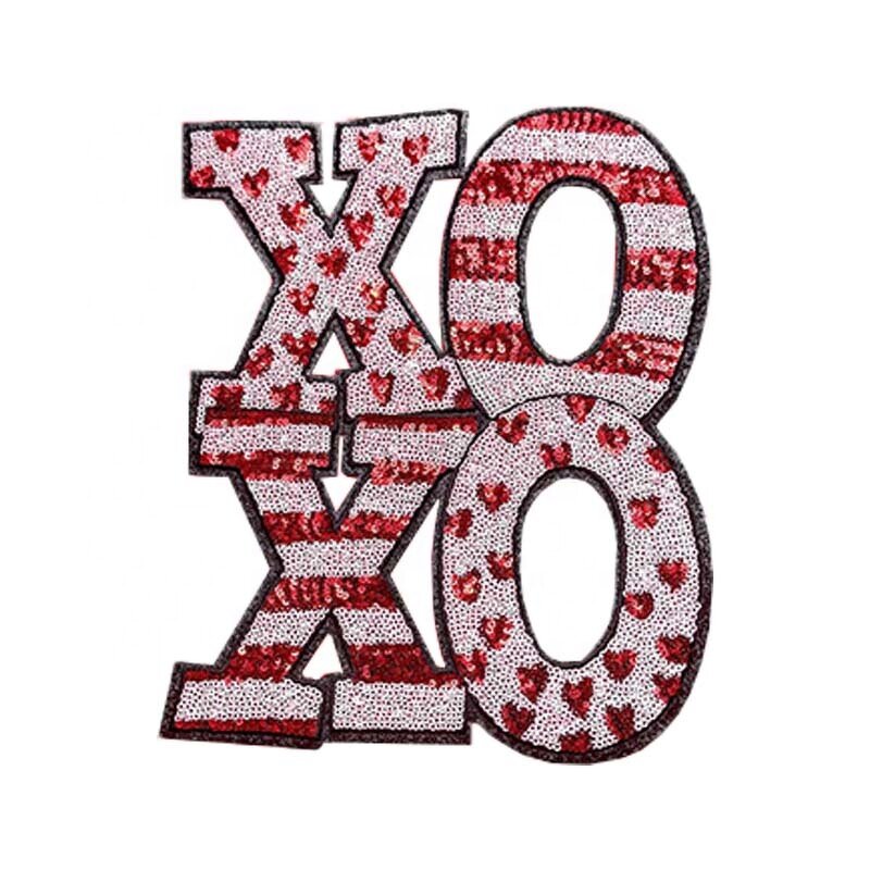 Glitter Patch Supplier - Big Red Valentine's XOXO Chenille