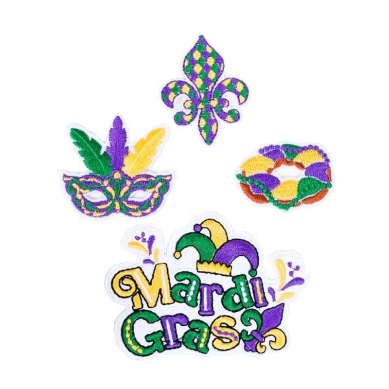Twill Fabric Patch Manufacturer - Mardi Gras King Cake Embroidered