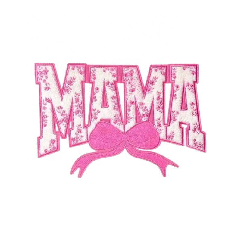 Chenille Sequin Patch Manufacturer - MAMA Blue Floral Design