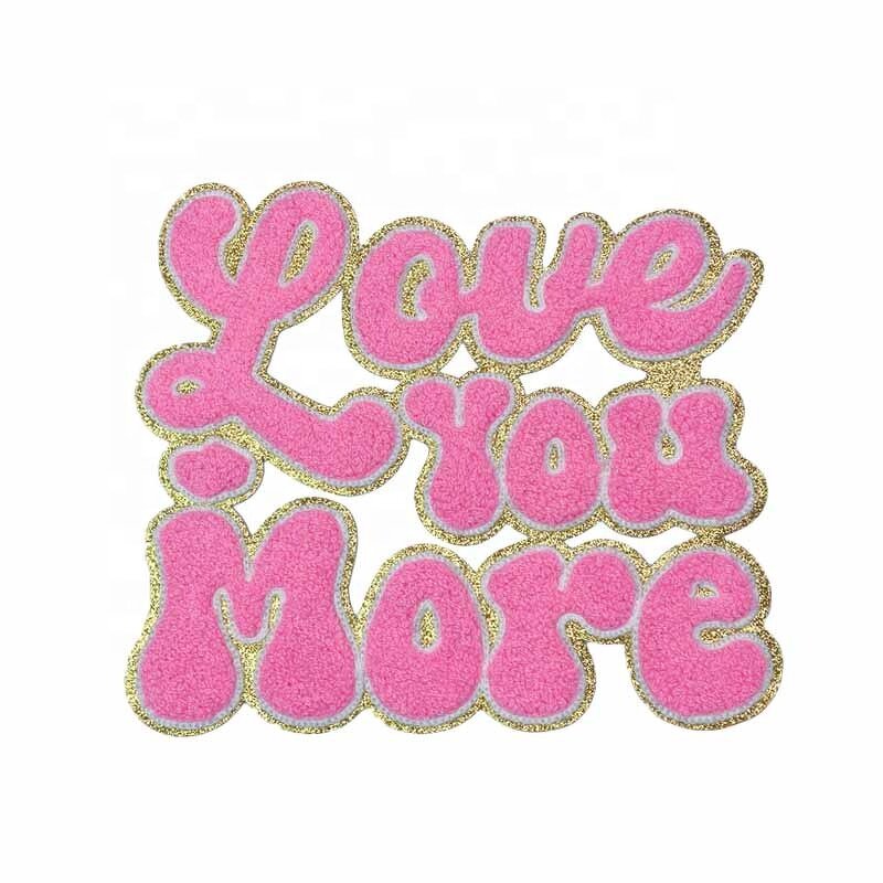 Chenille Glitter Patch Supplier - Valentine's Love Heart Shape