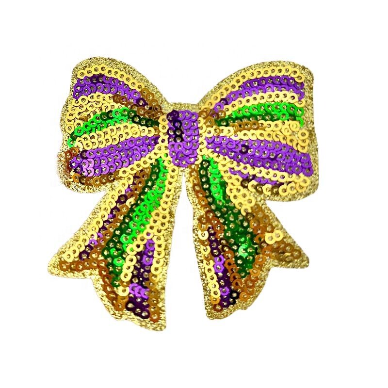 Chenille Twill Patch Supplier - Checkered Crawfish Mardi Gras