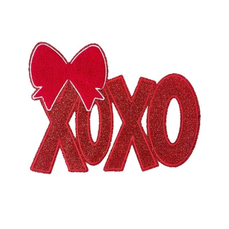 Glitter Patch Supplier - Big Red Valentine's XOXO Chenille