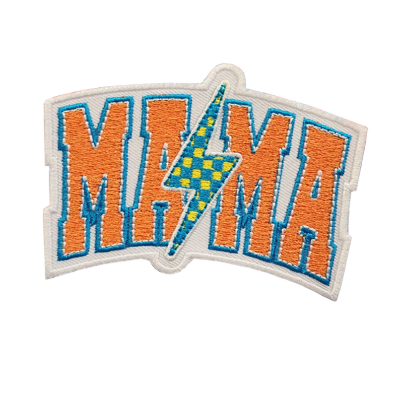 Glitter Finger Patches Supplier - Orange Foam Embroidered Iron-On