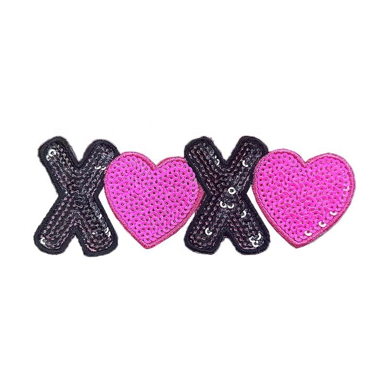Iron-On Patch Supplier - Valentine's Day XOXO Chenille Glitter