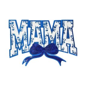 Chenille Sequin Patch Manufacturer - MAMA Blue Floral Design