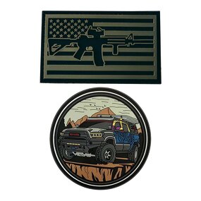 PVC Patches Manufacturer - America Flag Camo Background PVC
