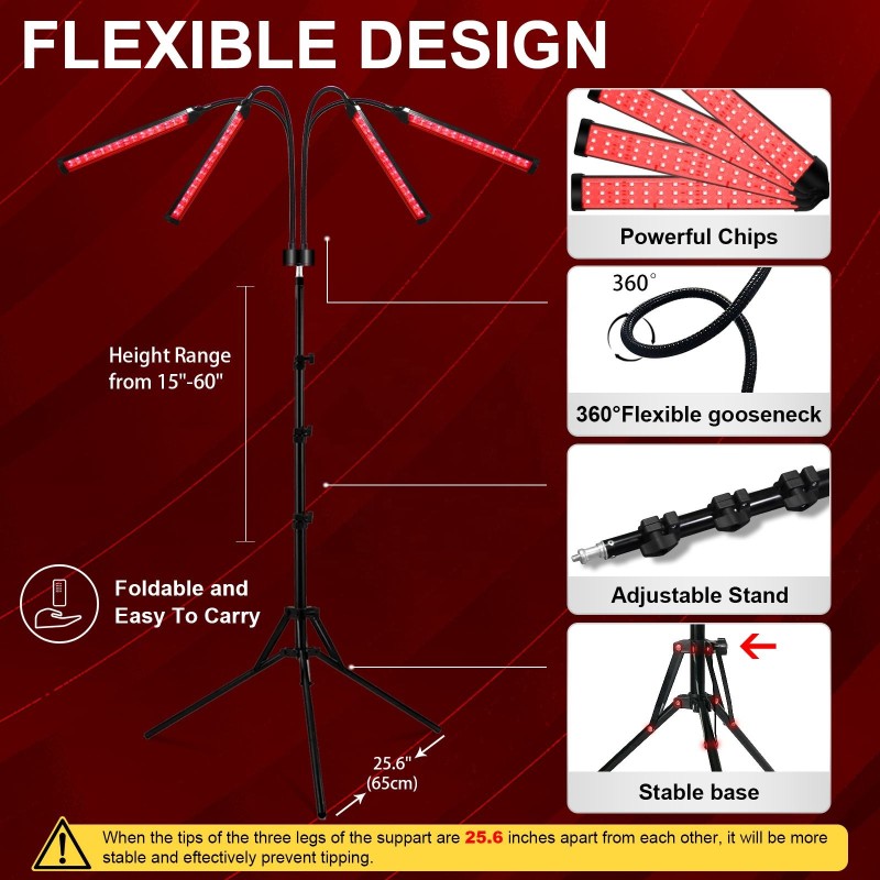 Light Therapy Lamp Factory - Tripod 650nm 850nm Deep Red