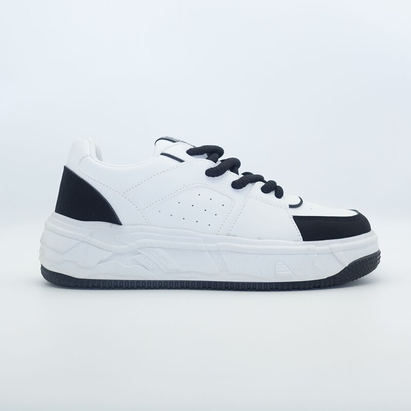Sports Shoes Manufacturer - Men's Custom Logo White Thick Sole Fashionable