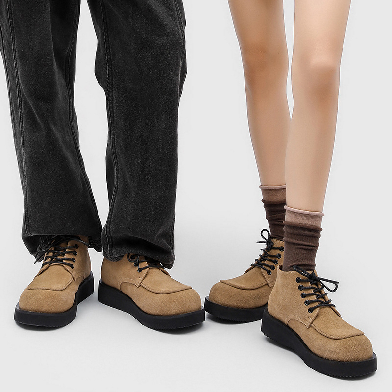 Derby Shoes Manufacturer - Autumn Couple's Retro British Style Work Commuting