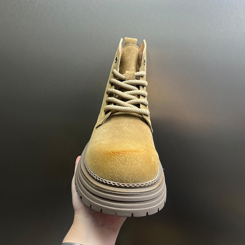 Motorcycle Boots Manufacturer - British Style Thick-Soled Vintage Lace-Up Men's