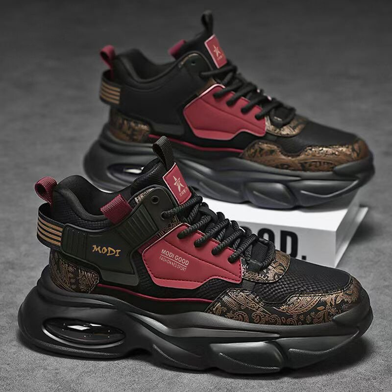 Sneakers Manufacturer - Men's High-top Breathable Mesh Lining Thick-soled